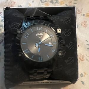 Bulova Harley-Davidson Black and Silver time piece